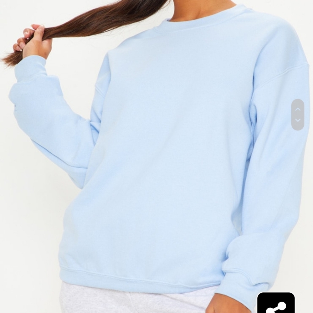 Pretty Little Thing light blue crewneck sweatshirt